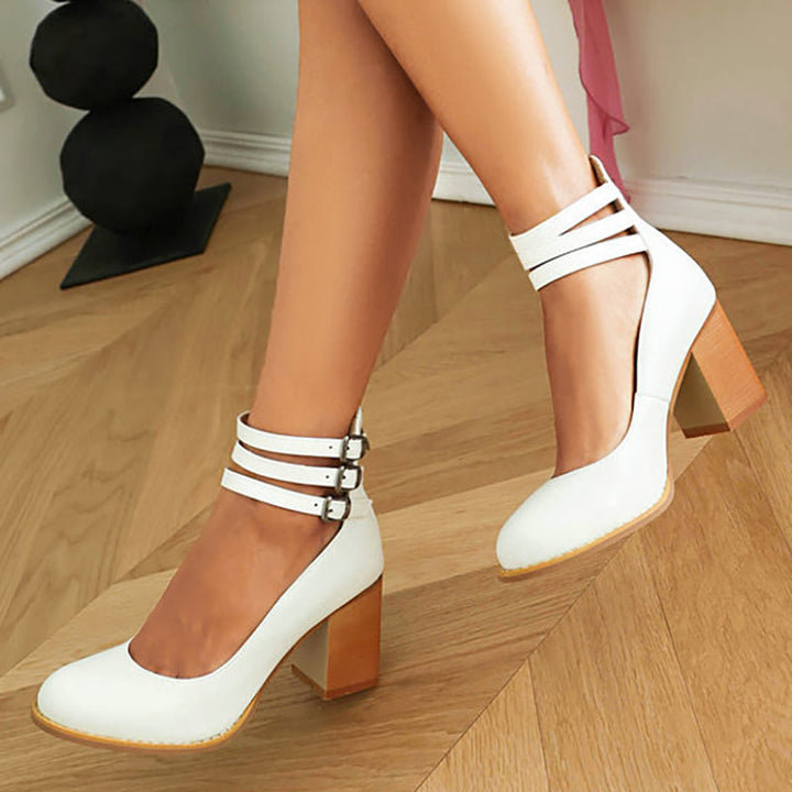 Julianne | Stylish Women's Sandals with Ankle Strap and Thick Heel