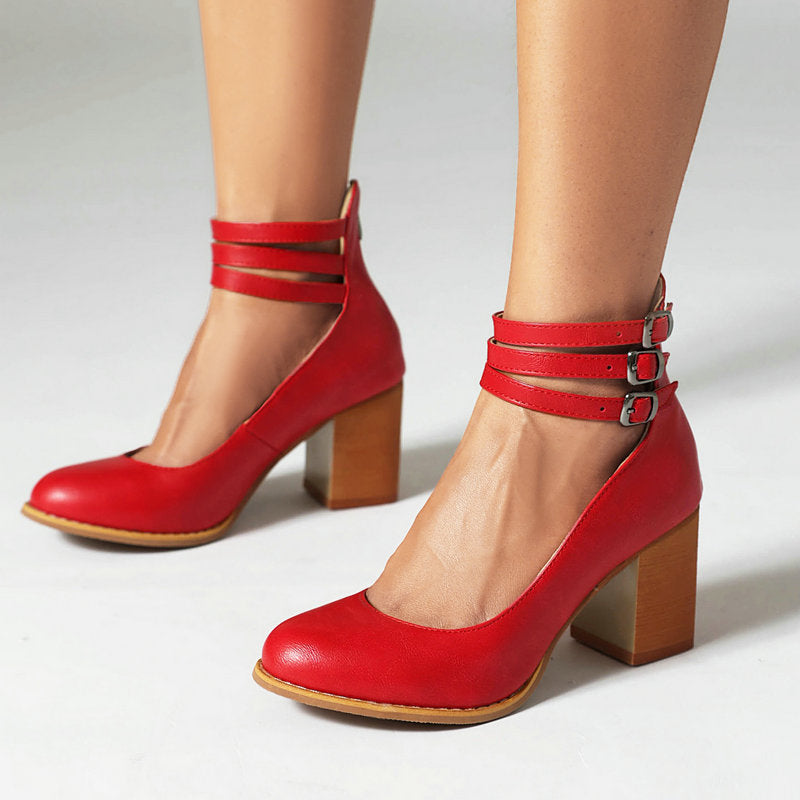 Julianne | Stylish Women's Sandals with Ankle Strap and Thick Heel