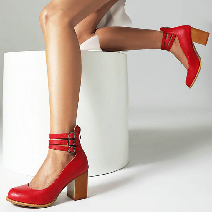 Julianne | Stylish Women's Sandals with Ankle Strap and Thick Heel