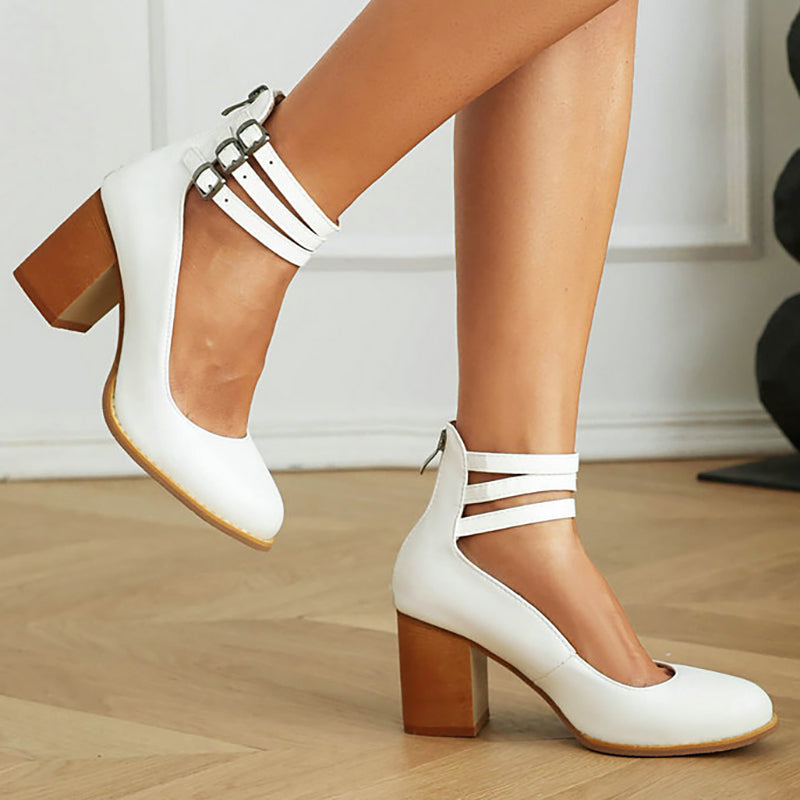 Julianne | Stylish Women's Sandals with Ankle Strap and Thick Heel