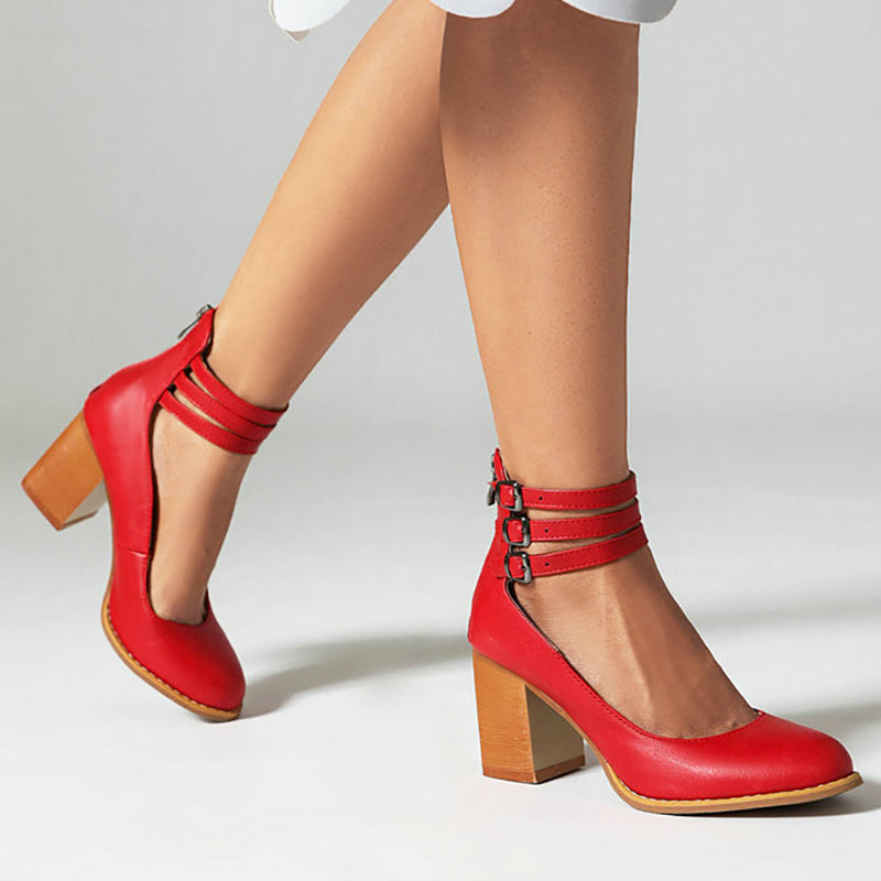 Julianne | Stylish Women's Sandals with Ankle Strap and Thick Heel