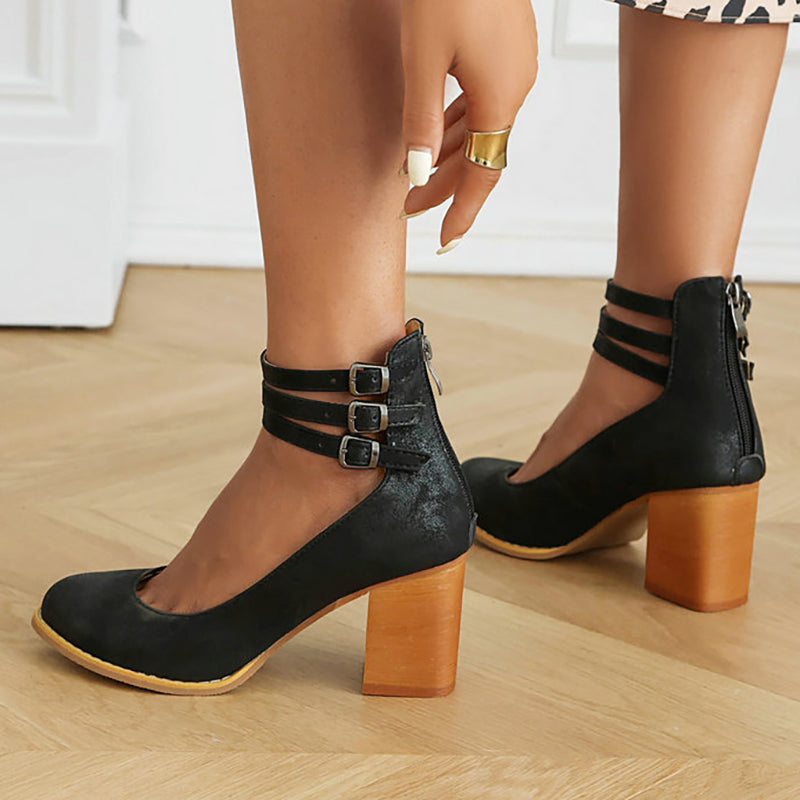 Julianne | Stylish Women's Sandals with Ankle Strap and Thick Heel