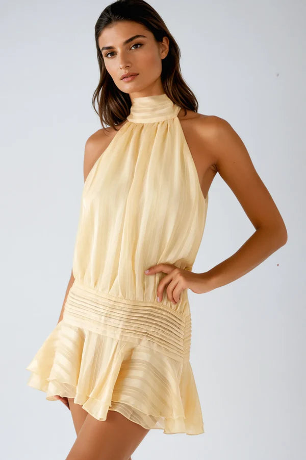 Lyra | Elegant Women's Halter Neck Mini-Dress