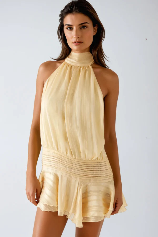 Lyra | Elegant Women's Halter Neck Mini-Dress
