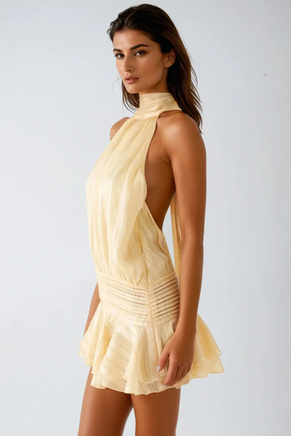 Lyra | Elegant Women's Halter Neck Mini-Dress