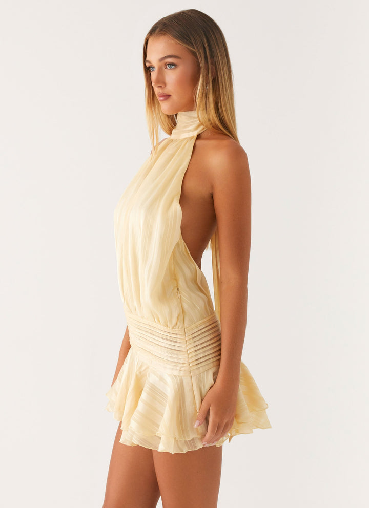 Lyra | Elegant Women's Halter Neck Mini-Dress