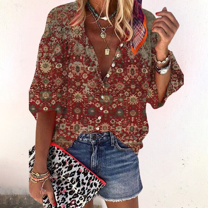 Maya | Women's Button Down Boho Longsleeve Blouse