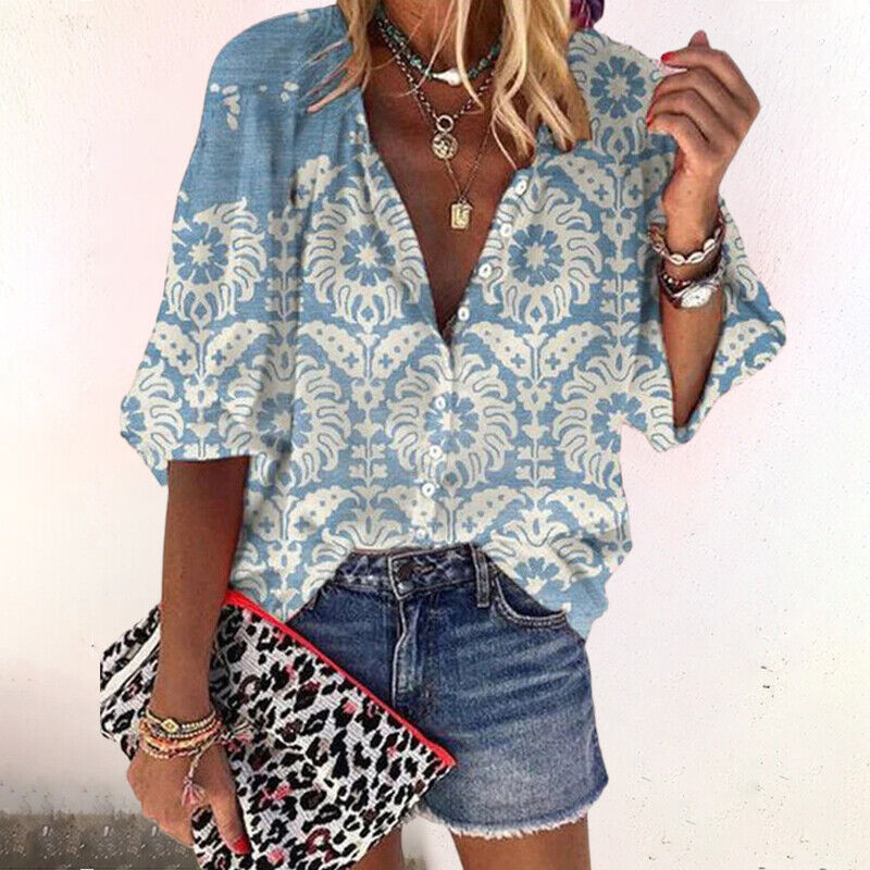 Maya | Women's Button Down Boho Longsleeve Blouse