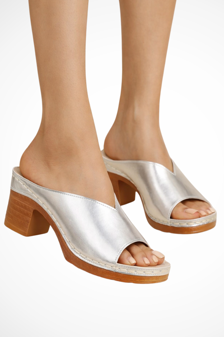 Maya | Elegant Women's Mules Open Toe Block Heel