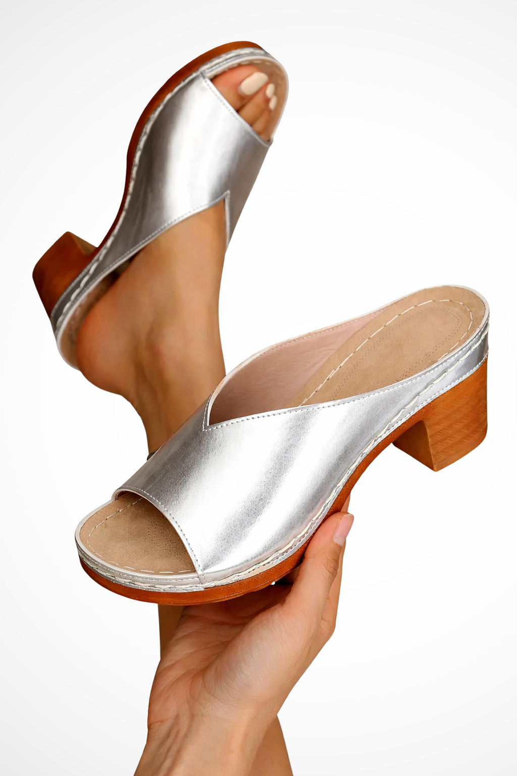 Maya | Elegant Women's Mules Open Toe Block Heel