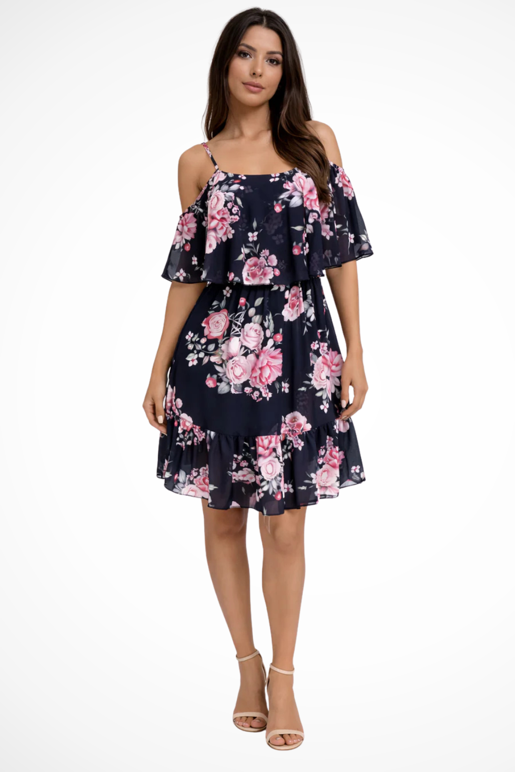 Natalia | Women's Chiffon Ruffle Floral Mini Dress