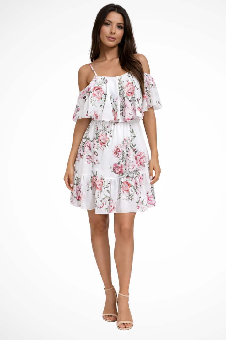 Natalia | Women's Chiffon Ruffle Floral Mini Dress