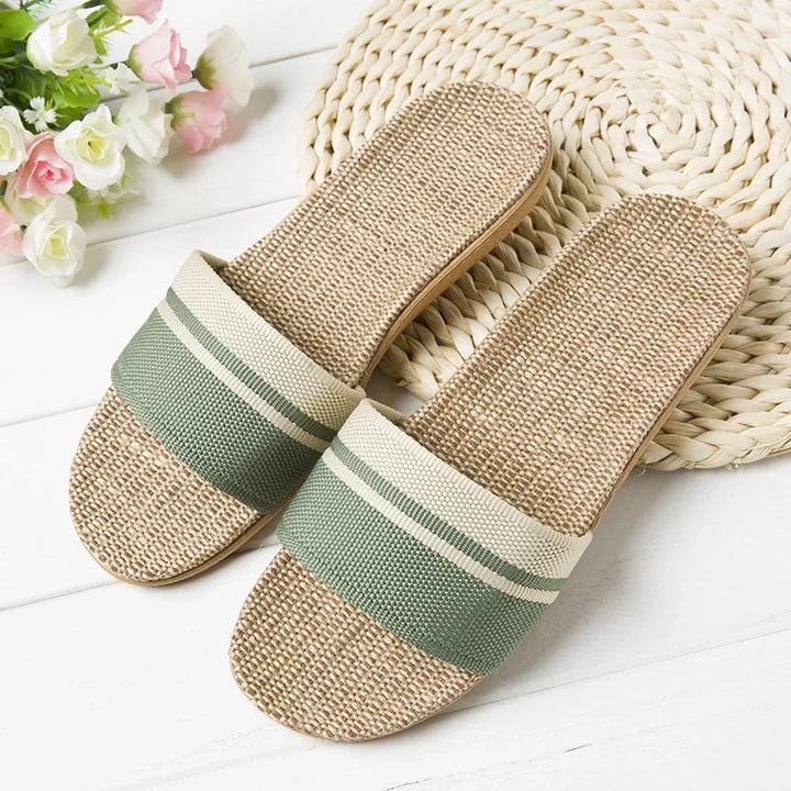 Nora | Women's Flip Flop Flat Striped Slip On Summer