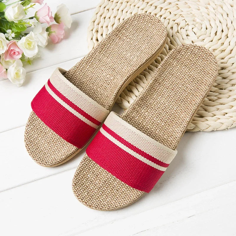 Nora | Women's Flip Flop Flat Striped Slip On Summer
