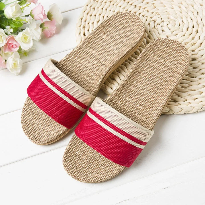 Nora | Women's Flip Flop Flat Striped Slip On Summer