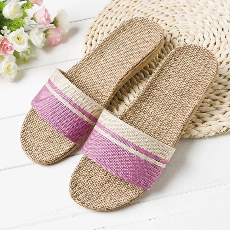 Nora | Women's Flip Flop Flat Striped Slip On Summer