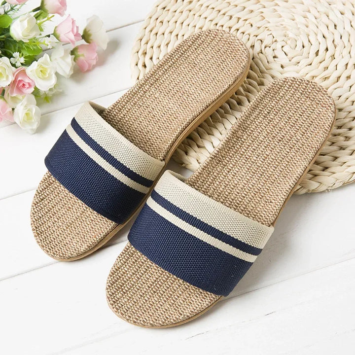 Nora | Women's Flip Flop Flat Striped Slip On Summer