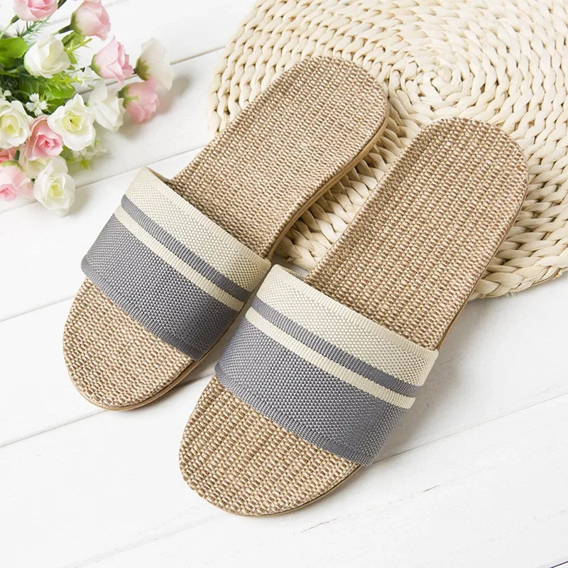 Nora | Women's Flip Flop Flat Striped Slip On Summer