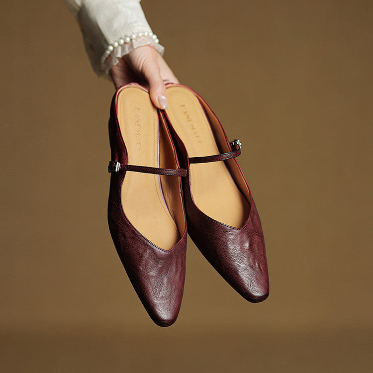 Hannah | Women's Genuine Leather Slip-On Mules