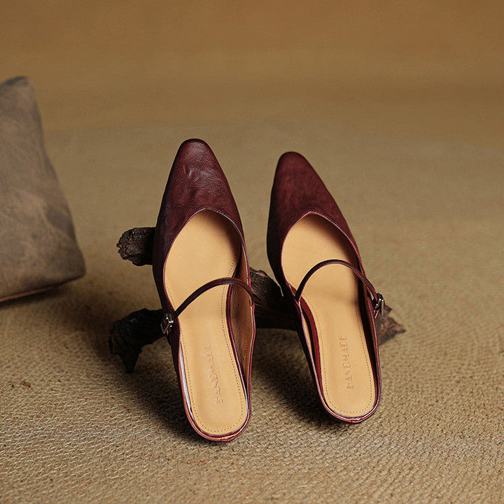 Hannah | Women's Genuine Leather Slip-On Mules