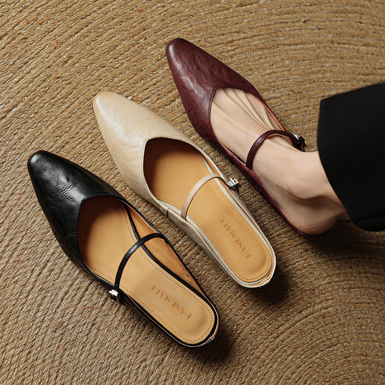 Hannah | Women's Genuine Leather Slip-On Mules