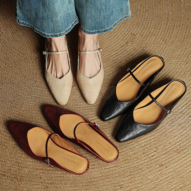 Hannah | Women's Genuine Leather Slip-On Mules