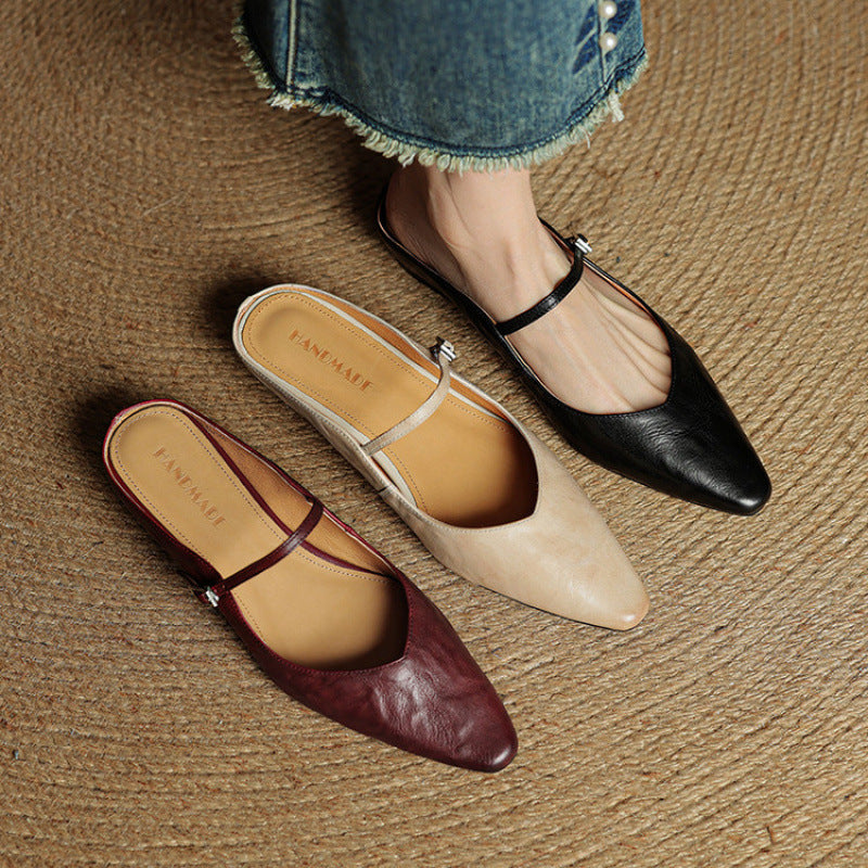 Hannah | Women's Genuine Leather Slip-On Mules