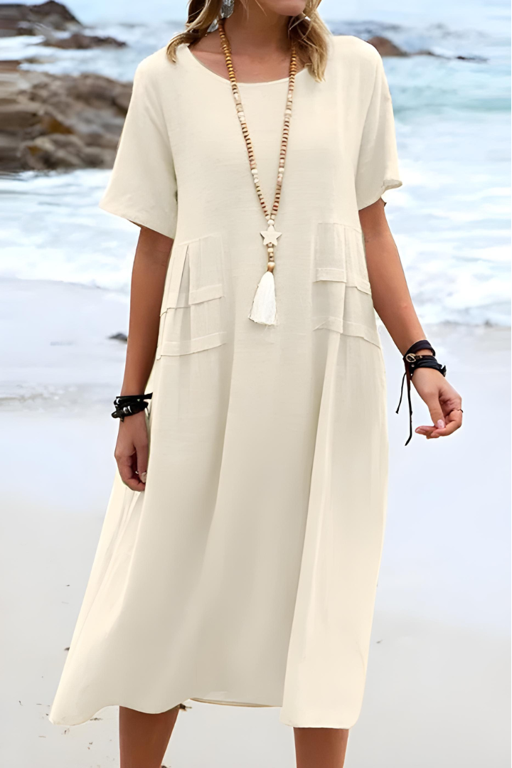 Olivia | Women's Short Sleeve Midi Sundress