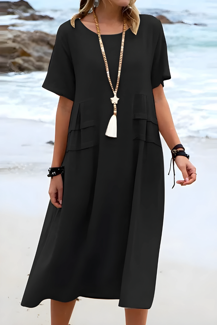 Olivia | Women's Short Sleeve Midi Sundress