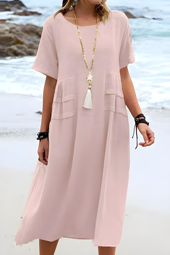 Olivia | Women's Short Sleeve Midi Sundress