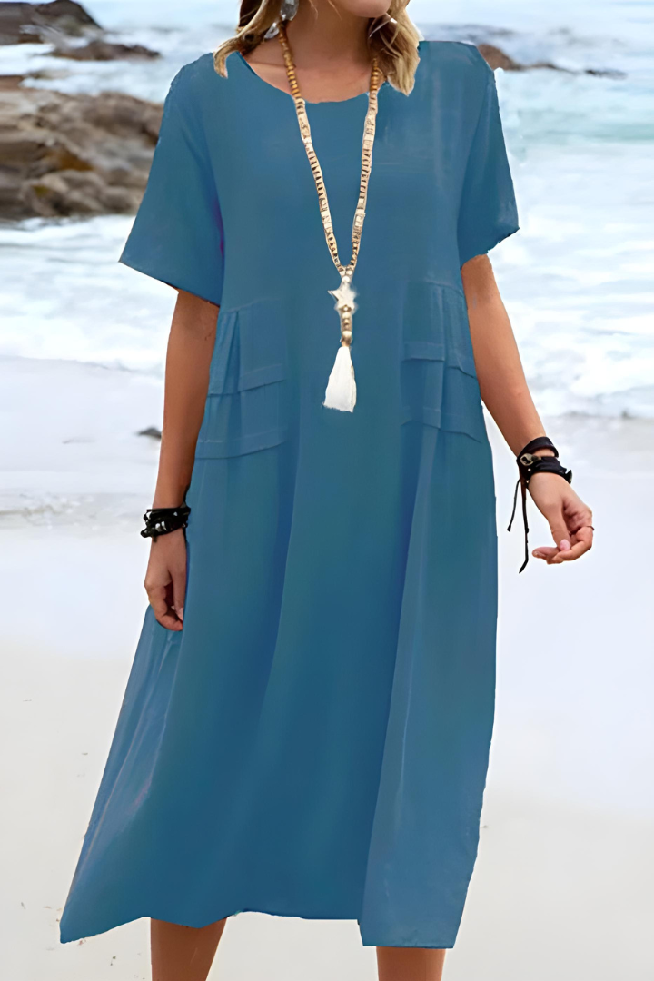Olivia | Women's Short Sleeve Midi Sundress