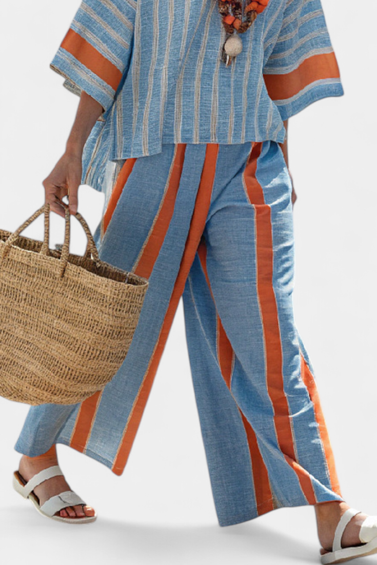 Pipa | Elegant Women's Two Piece Striped Set
