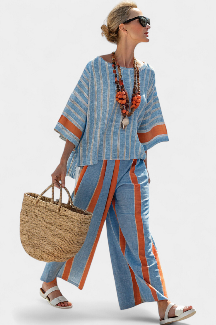 Pipa | Elegant Women's Two Piece Striped Set
