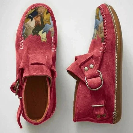 Claire | Women’s Artistic Cat Design Slip-On Shoes