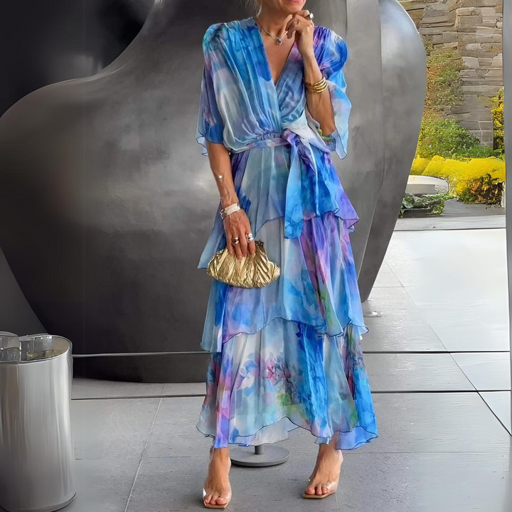 Rosalie | Stylish Women's V-Neck Flowy Cocktail Dress