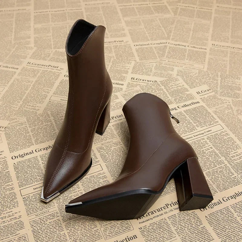 Eleanor | Women’s Spring Pointed Heel Ankle Boots