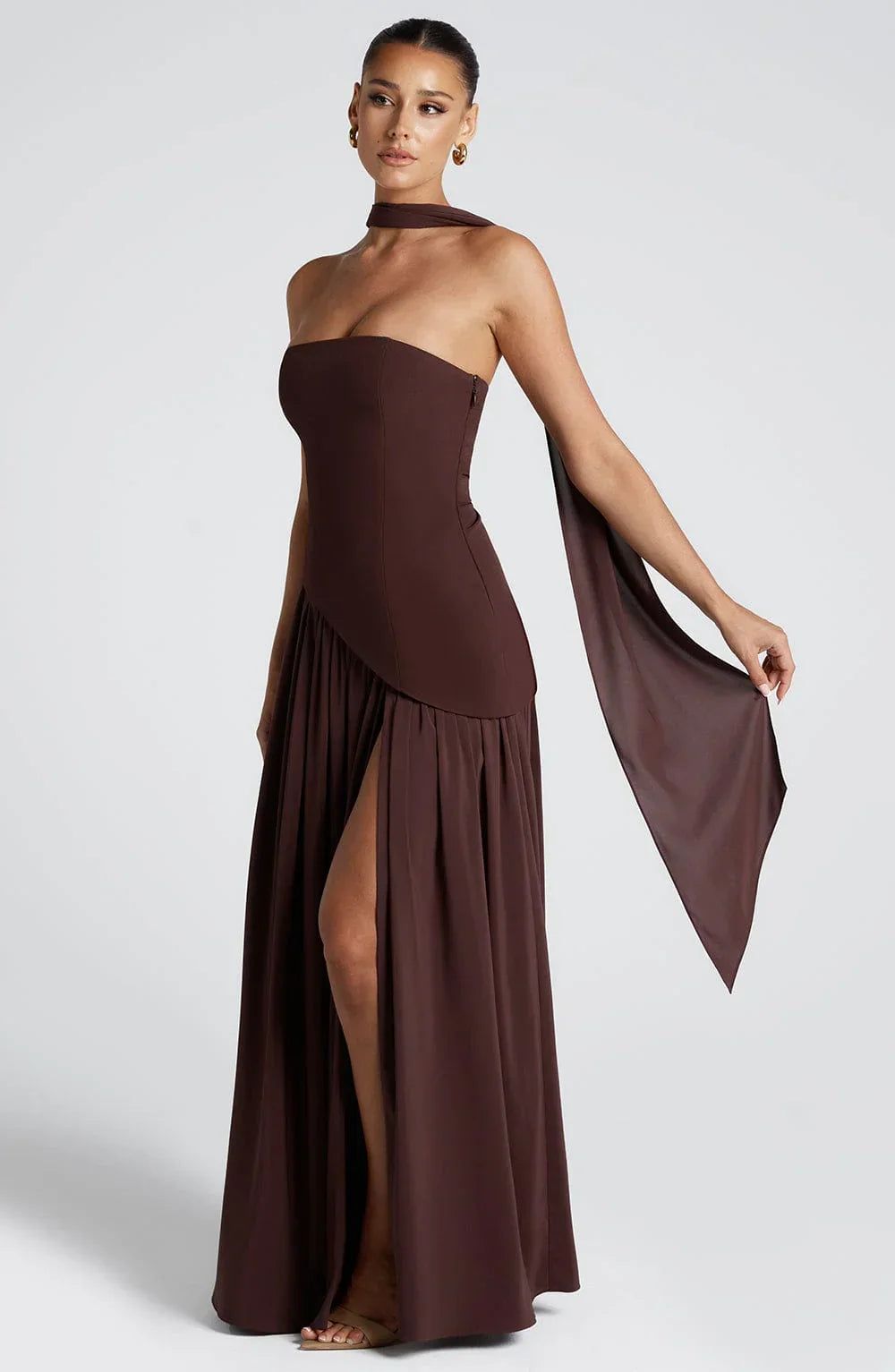 Seraphina | Women's Strapless Corset Maxi Dress High Slit