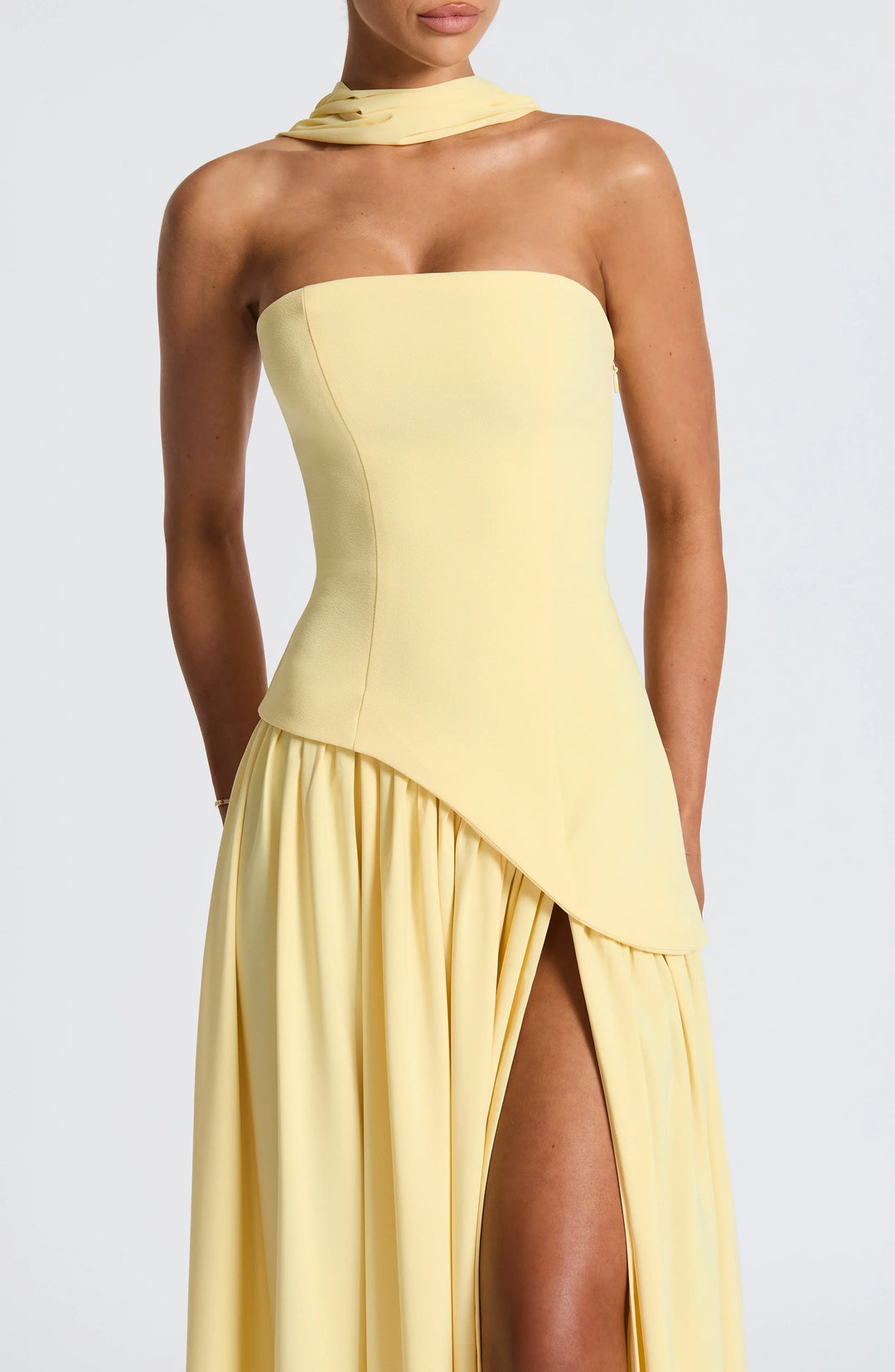 Seraphina | Women's Strapless Corset Maxi Dress High Slit