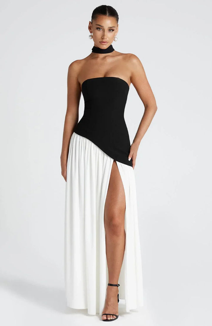 Seraphina | Women's Strapless Corset Maxi Dress High Slit