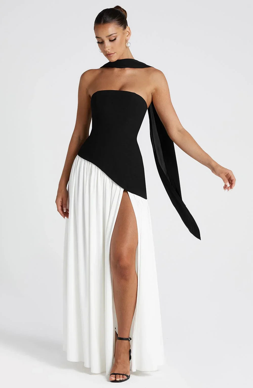 Seraphina | Women's Strapless Corset Maxi Dress High Slit