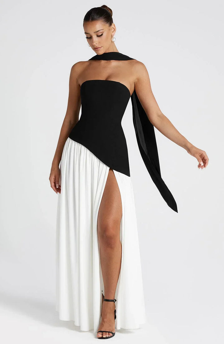 Seraphina | Women's Strapless Corset Maxi Dress High Slit