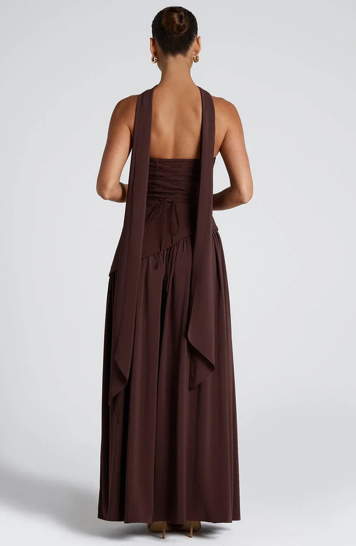 Seraphina | Women's Strapless Corset Maxi Dress High Slit
