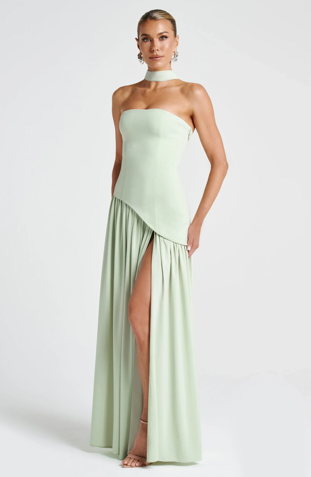 Seraphina | Women's Strapless Corset Maxi Dress High Slit