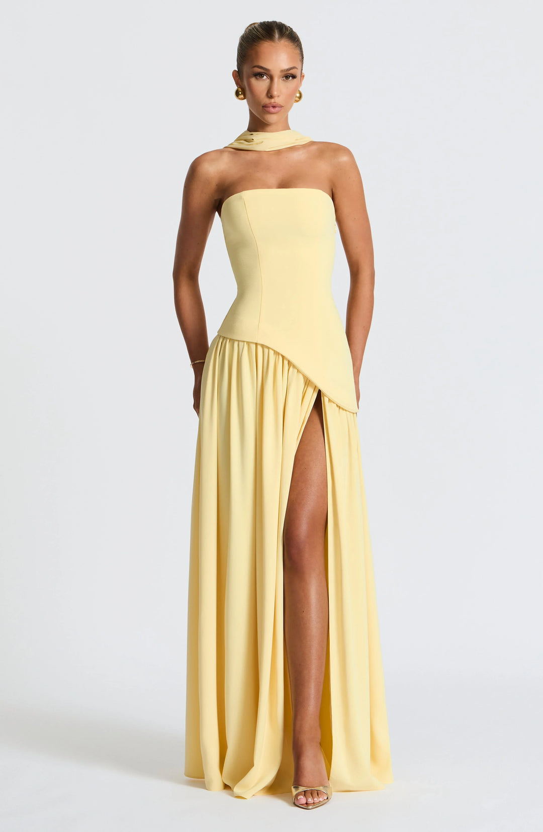 Seraphina | Women's Strapless Corset Maxi Dress High Slit