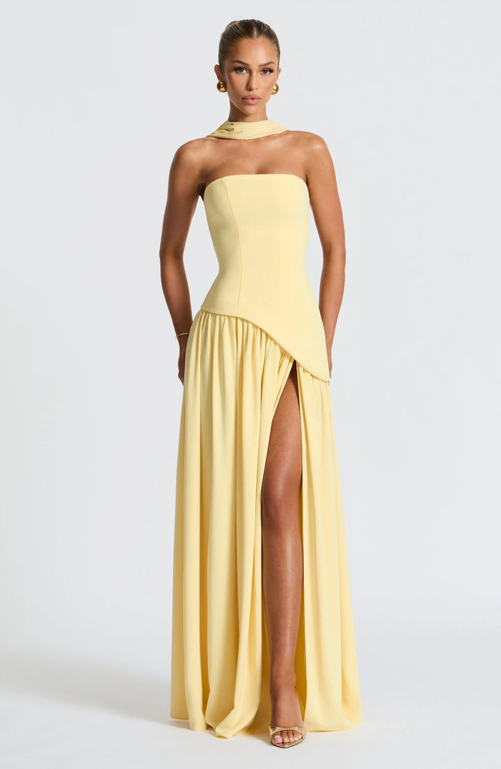 Seraphina | Women's Strapless Corset Maxi Dress High Slit