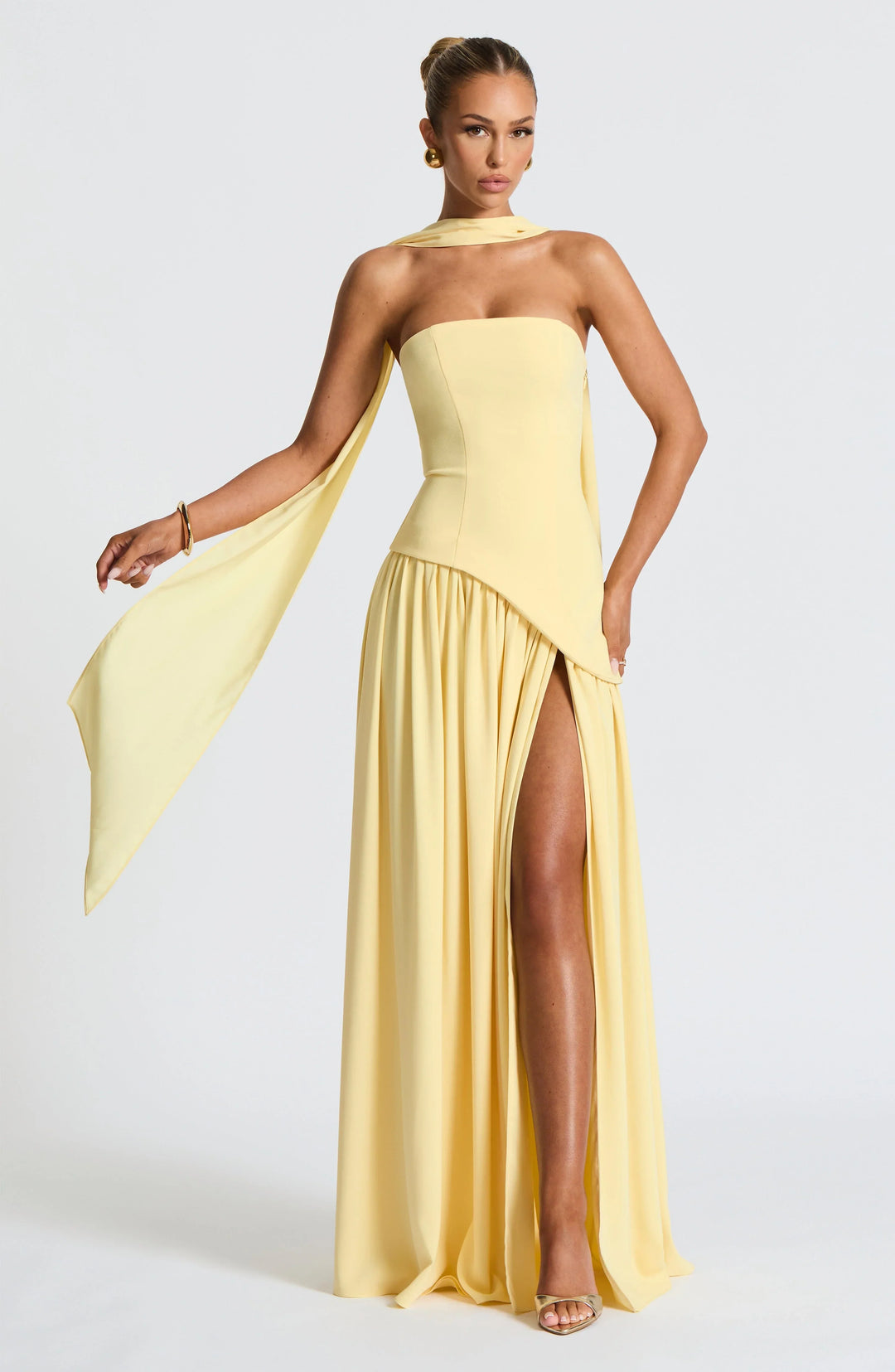 Seraphina | Women's Strapless Corset Maxi Dress High Slit