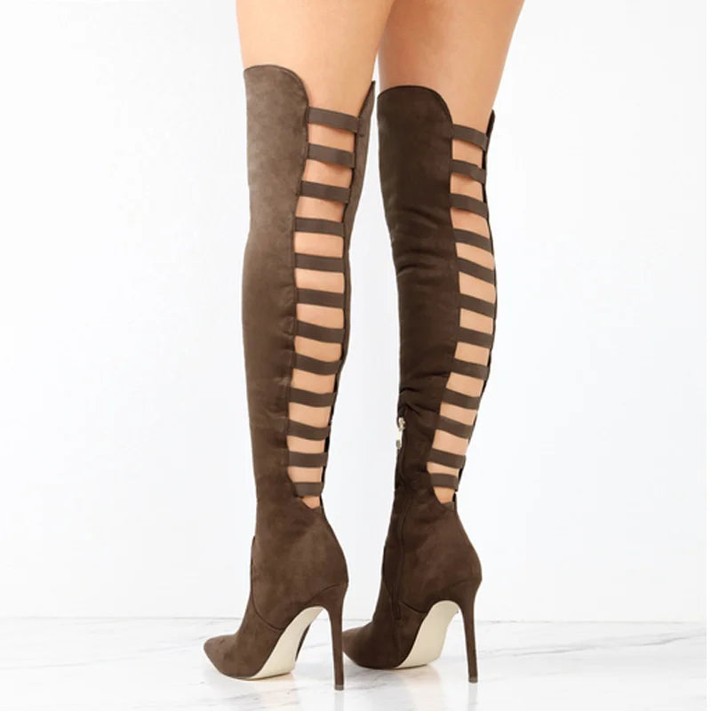 Bella | Women’s Cutout Over-The-Knee High Heel Boots