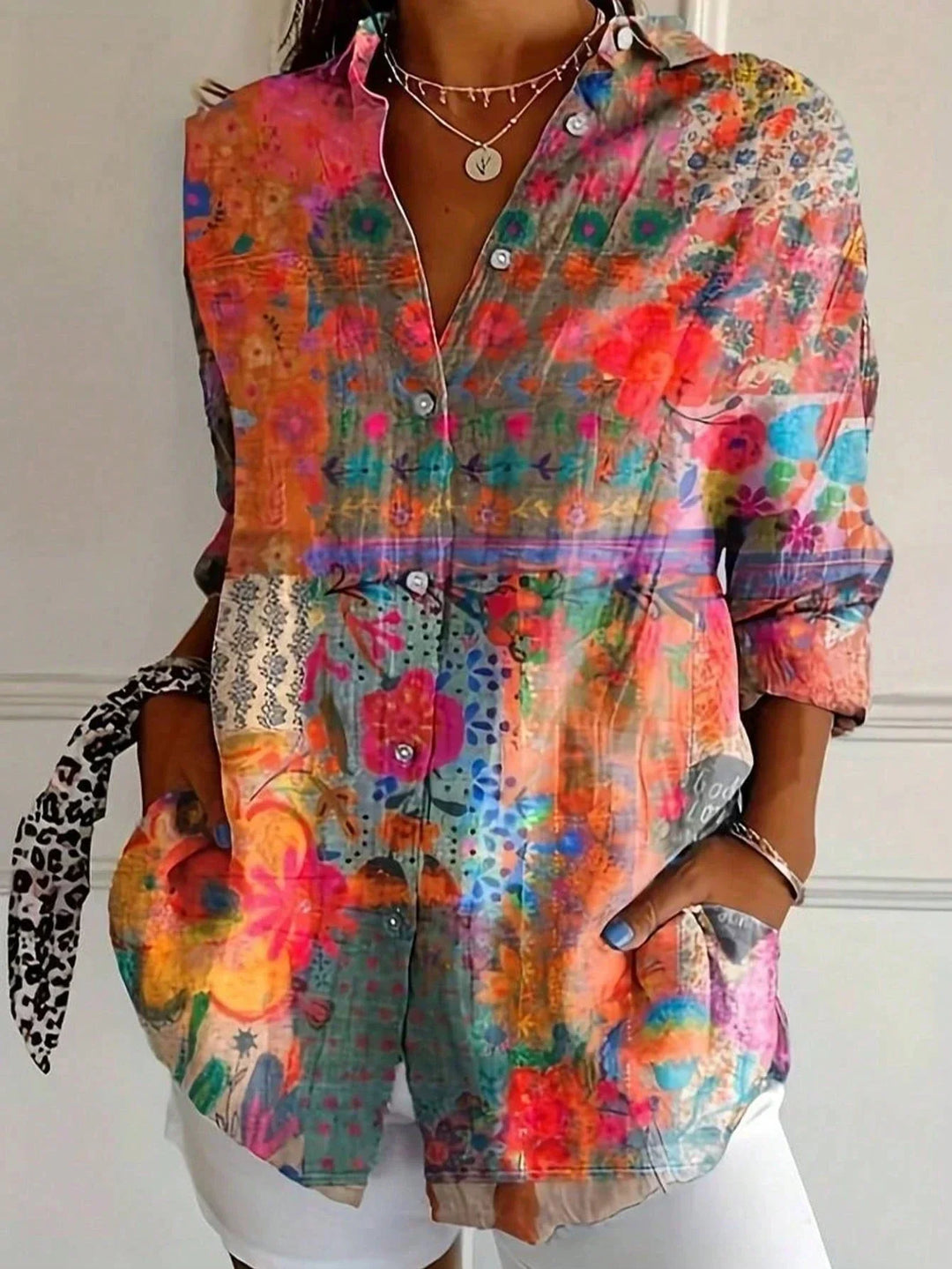 Sienna | Women's Colorful Longsleeve Button Down Blouse