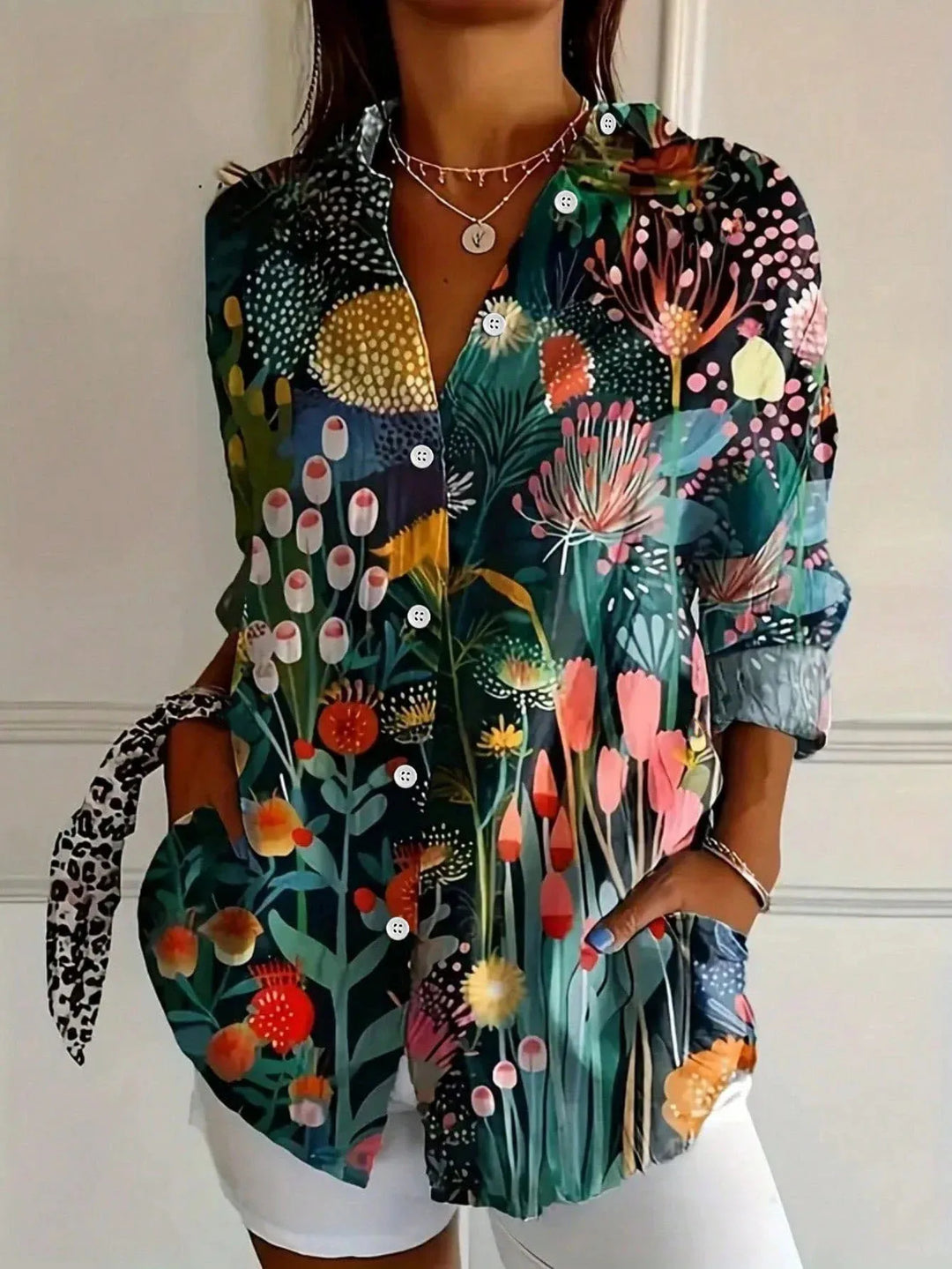 Sienna | Women's Colorful Longsleeve Button Down Blouse