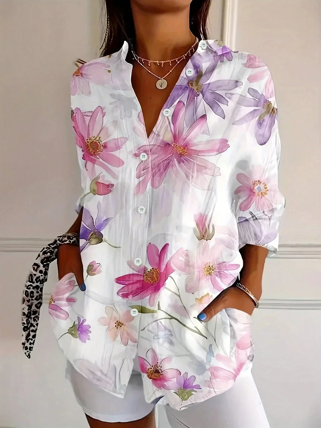 Sienna | Women's Colorful Longsleeve Button Down Blouse